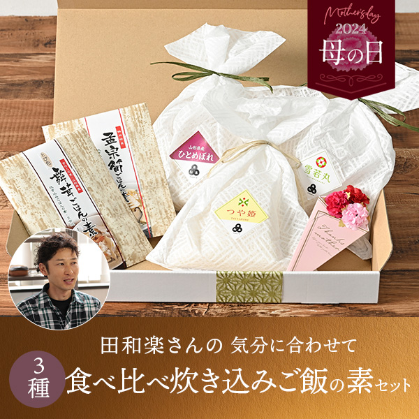 田和楽さんの「気分に合わせて3種食べ比べ炊き込みご飯の素セット」