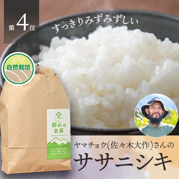 ヤマチョウ(佐々木大作)さんの秋田県にかほ市産ササニシキ(自然栽培米)